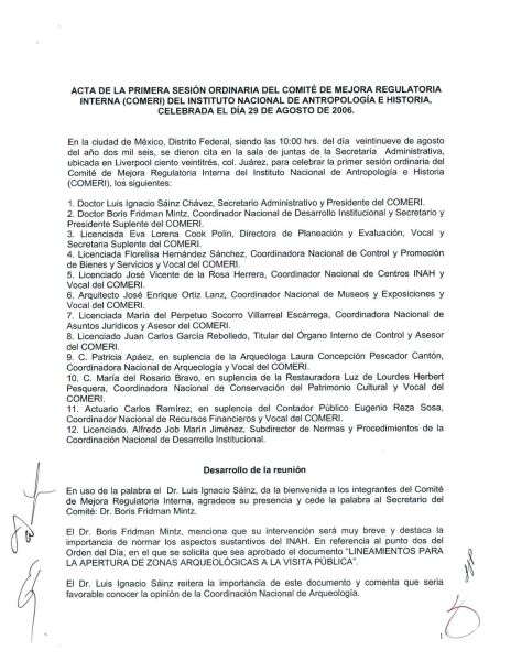 COMERI-INAH-01/ORD-2006