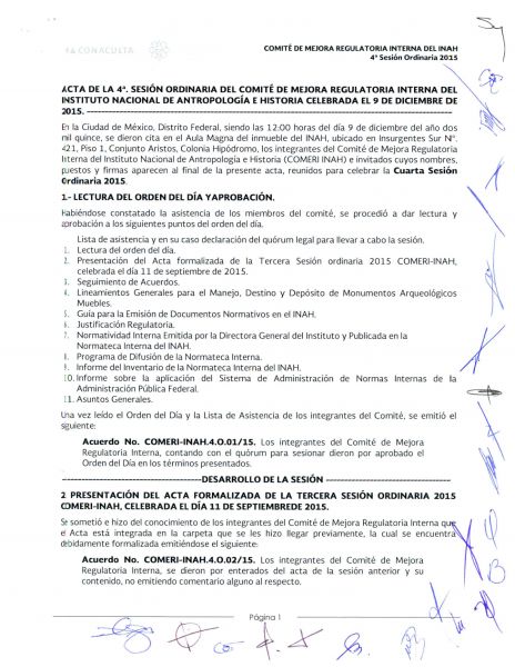 COMERI-INAH-04/ORD-2015
