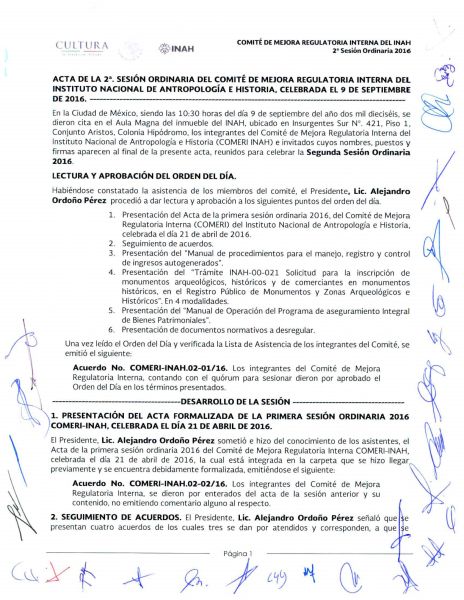 COMERI-INAH-02/ORD-2016