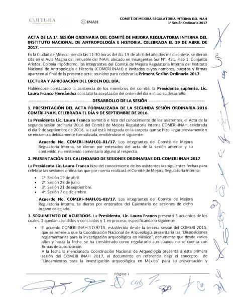 COMERI-INAH-01/ORD-2017