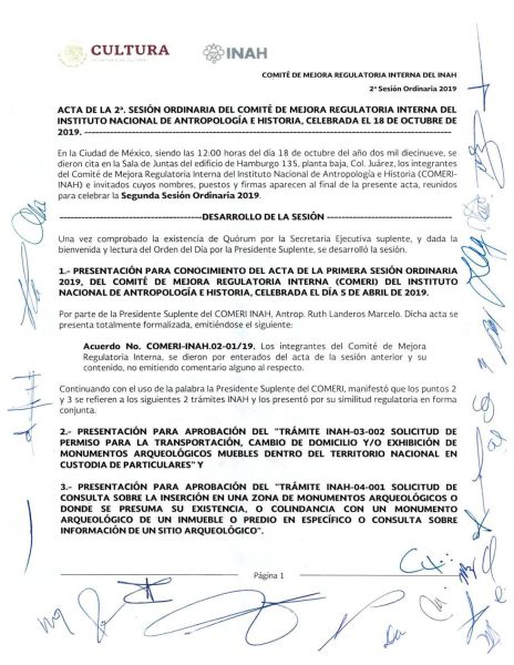 COMERI-INAH-02/ORD-2019