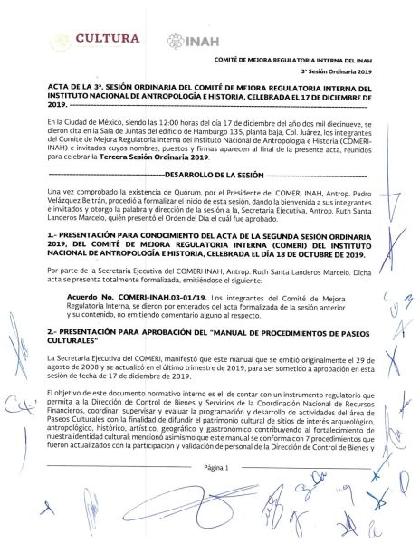 COMERI-INAH-03/ORD-2019