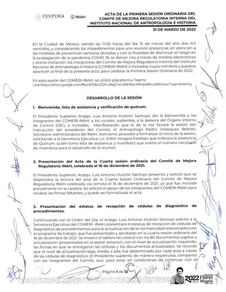 COMERI-INAH-01/ORD-2022
