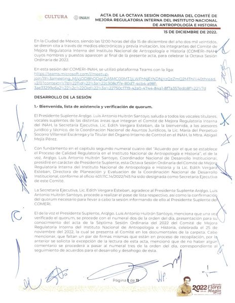 COMERI-INAH-08/ORD-2022