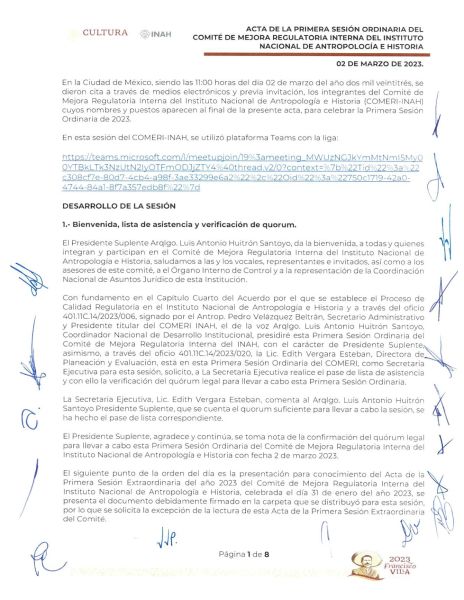 COMERI-INAH-01/ORD-2023