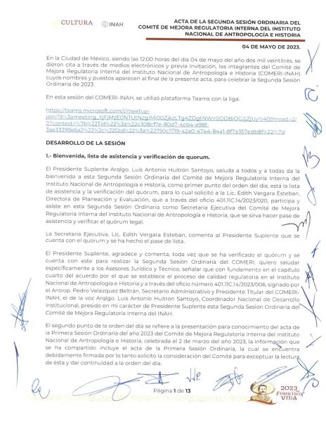 COMERI-INAH-02/ORD-2023