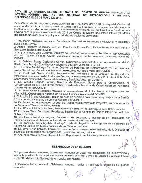 COMERI-INAH-01/ORD-2011